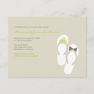 Tarjeta de recepción de bodas Mr & Mrs Flip Flops 