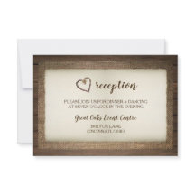 Tarjeta de recepción de bodas para bodas de madera
