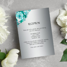 Tarjeta de recepción de bodas para Rosas de plata 