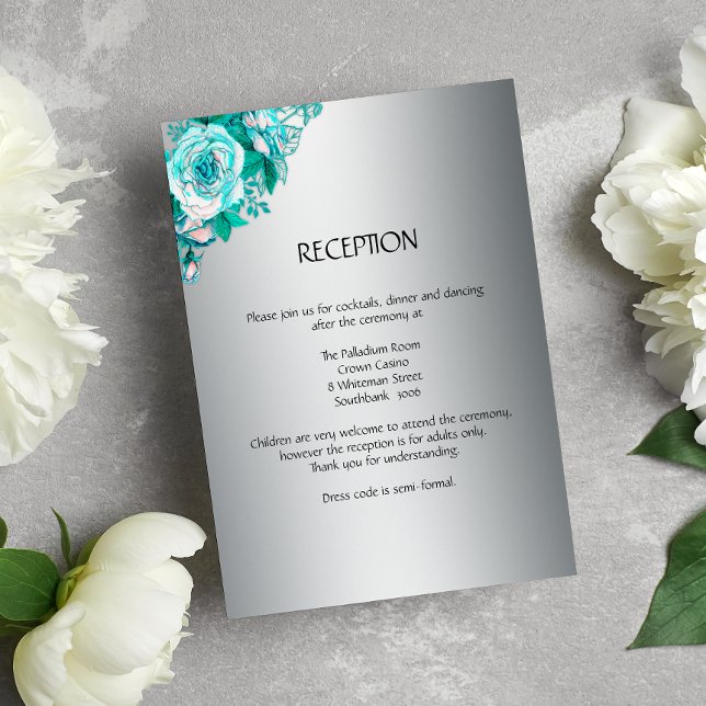 Tarjeta de recepción de bodas para Rosas de plata  (Subido por el creador)