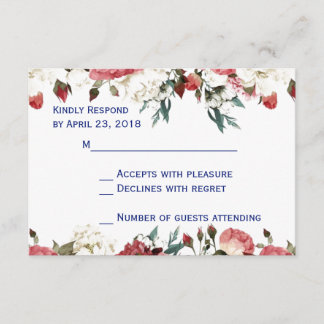 tarjeta de recepción de bodas rsvp