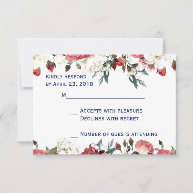 tarjeta de recepción de bodas rsvp (Anverso)