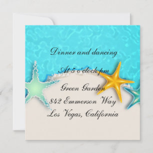 Tarjeta de recepción de bonito Starfish Summer Bea