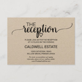 Tarjeta de Recepción de Caligrafía Kraft Simple