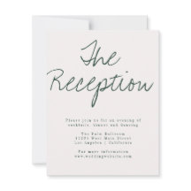 Tarjeta de recepción de caligrafía moderna