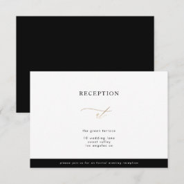 Tarjeta de recepción de caligrafía moderna Gold Ca