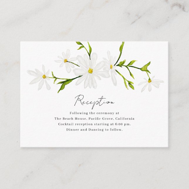 Tarjeta de recepción de casamental de marea floral (Anverso)