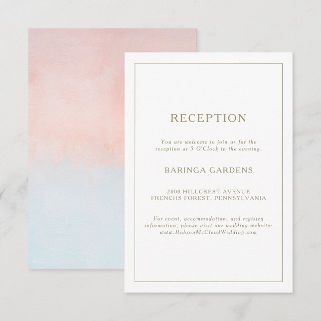 Tarjeta de recepción de casquería de verano con Su (Anverso / Reverso)