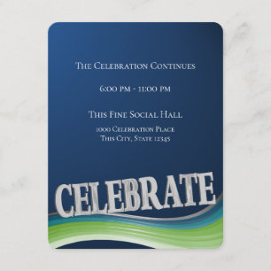 Tarjeta de recepción de celebración de la ola de a