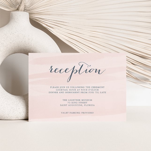 Tarjeta de Recepción de Chiffon Watercolor | Rosad (Subido por el creador)