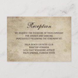 Tarjeta de Recepción de Cinta y Encaje de Eleganci