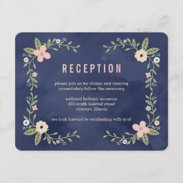 Tarjeta de Recepción de Color Editable Floral Beau