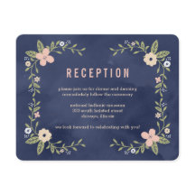 Tarjeta de Recepción de Color Editable Floral Beau