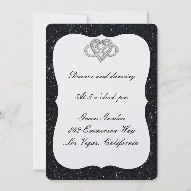 Tarjeta de recepción de corazón de infinito de pur (Anverso)