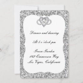 Tarjeta de recepción de corazón infinito Purpurina