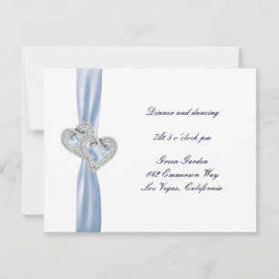 Tarjeta de Recepción de Corazones de Hielo Azul Pe