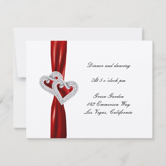 Tarjeta de recepción de corazones personalizados c (Anverso)