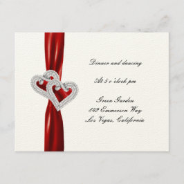 Tarjeta de recepción de corazones personalizados c