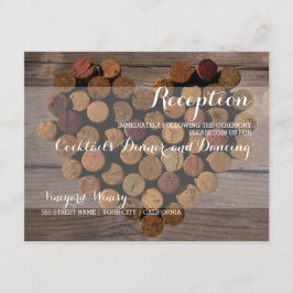 Tarjeta de recepción de corcho de vino rústico