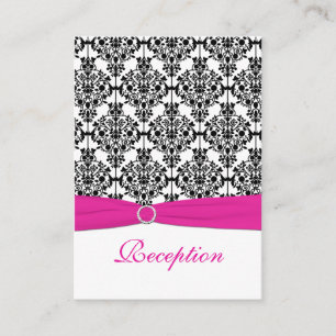 Tarjeta de recepción de Damasco rosa, Blanco y Neg