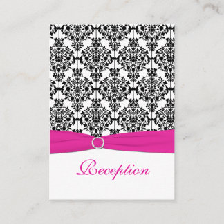 Tarjeta de recepción de Damasco rosa, Blanco y Neg