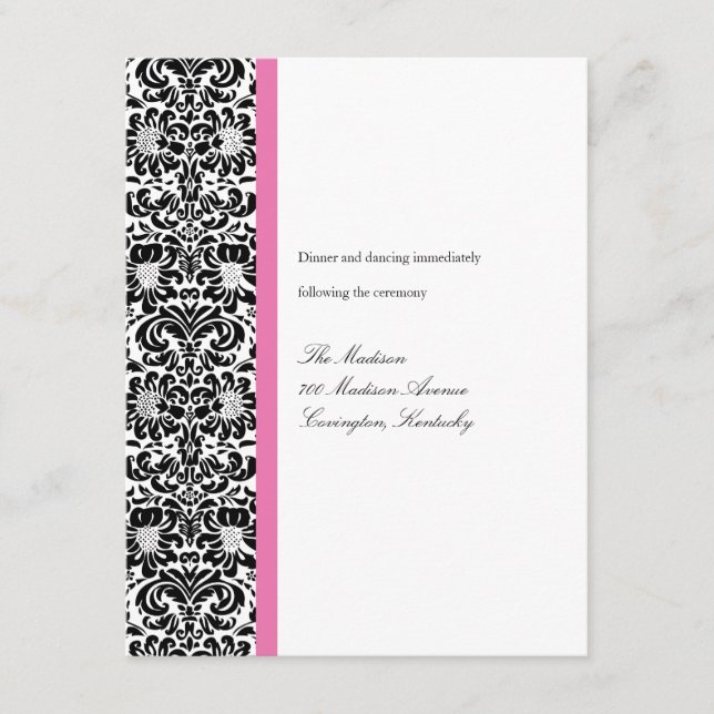 Tarjeta de recepción de Damask clásica (Anverso)