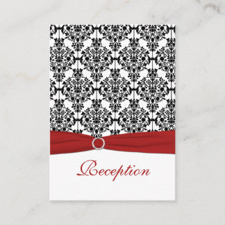 Tarjeta de recepción de damasquinados rojo, blanco