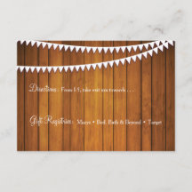 Tarjeta de recepción de detalles de Boda rústico