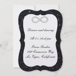 Tarjeta de recepción de diamante de brillo negro i