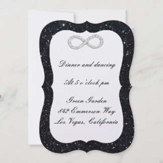 Tarjeta de recepción de diamante de brillo negro i