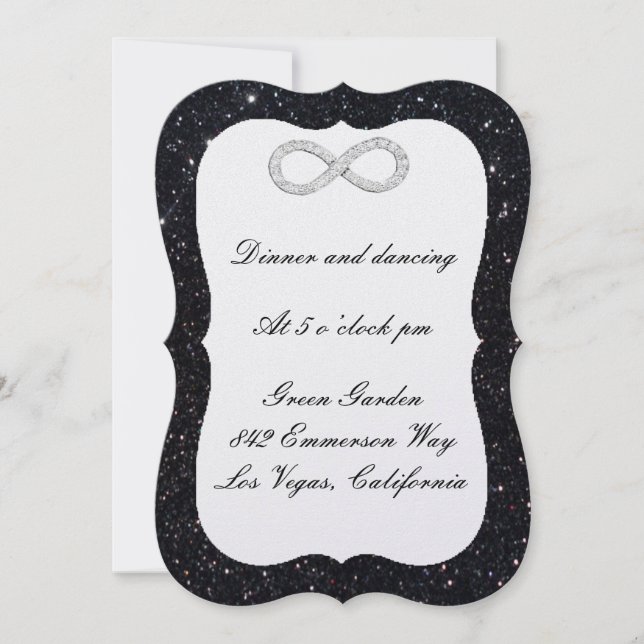 Tarjeta de recepción de diamante de brillo negro i (Anverso)