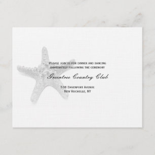 Tarjeta de Recepción de Estrella de Mar - Negra