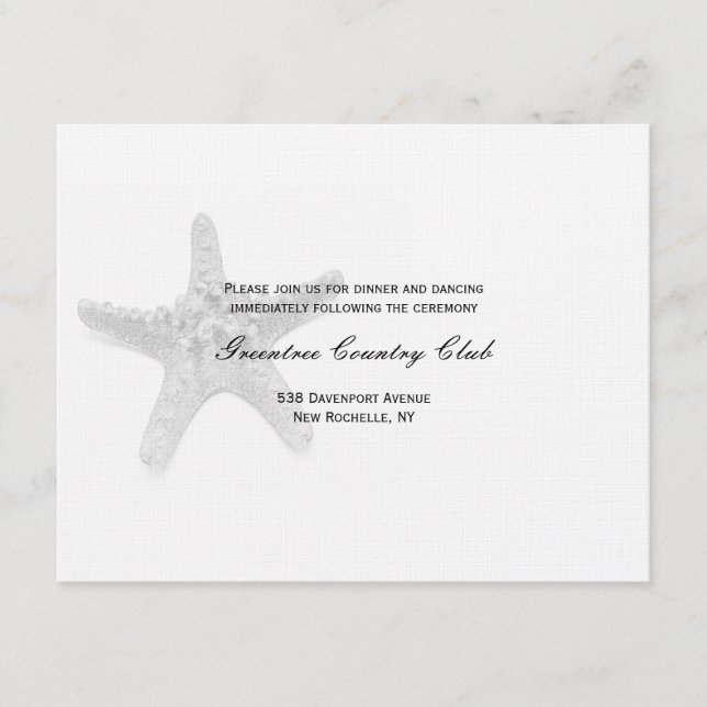 Tarjeta de Recepción de Estrella de Mar - Negra (Anverso)