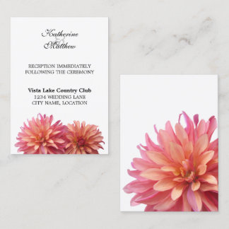 Tarjeta de recepción de flor de dalia pintada en r