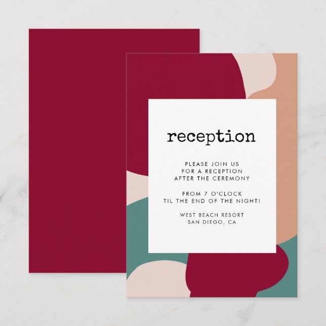 Tarjeta de recepción de formas abstractas contempo (Anverso / Reverso)