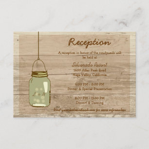 Tarjeta de Recepción de Frasco de Mason Rústico de