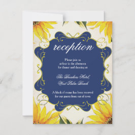 Tarjeta de recepción de girasol - Juego de invitac