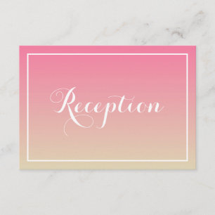 Tarjeta De Recepción De Guión Elegante Rosa Ombre