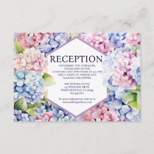 Tarjeta de Recepción de Hortensias
