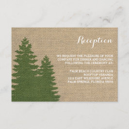 Tarjeta de Recepción de Invierno con Arboles de Pi