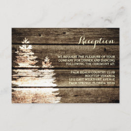 Tarjeta de Recepción de Invierno de Madera de Gran