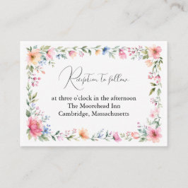 Tarjeta de Recepción de Jardín de Acuarela
