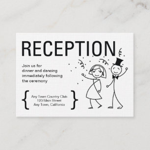 Tarjeta de recepción de la boda de amor simple