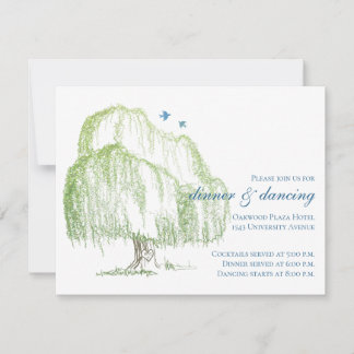 Tarjeta de recepción de la boda de árbol silvestre