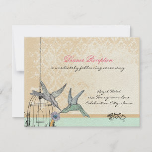 Tarjeta de recepción de la Boda de la Boda Vintage