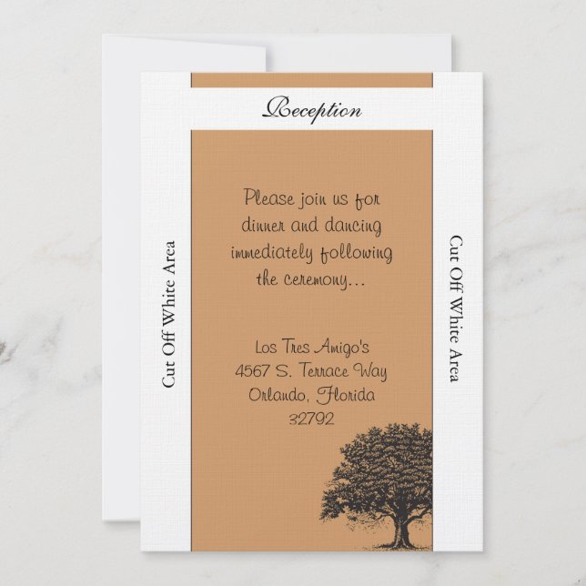 Tarjeta de recepción de la boda marrón/negra del á (Anverso)