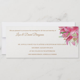 Tarjeta de recepción de la invitación a la boda de