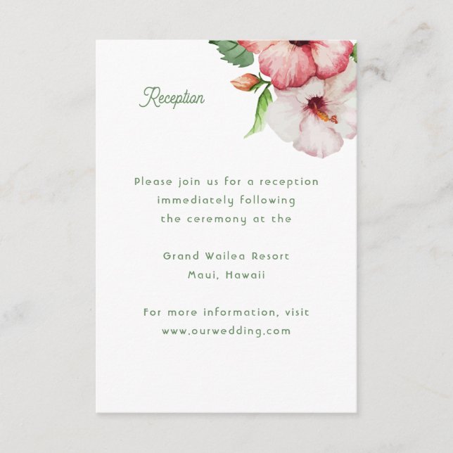 Tarjeta de recepción de la invitación a la boda tr (Anverso)