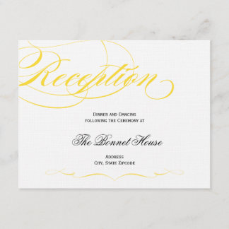 Tarjeta de Recepción de Letra Elegante - Amarillo