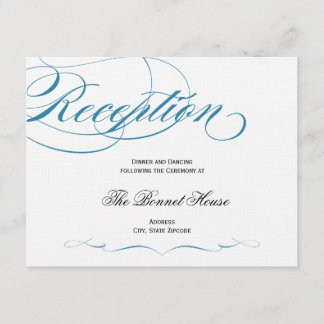 Tarjeta de Recepción de Letra Elegante - Azul